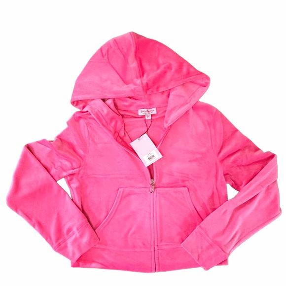 Pink velour Juicy Couture set Tracksuit sweat set hoodie bottom large pink party - Picture 9 of 9